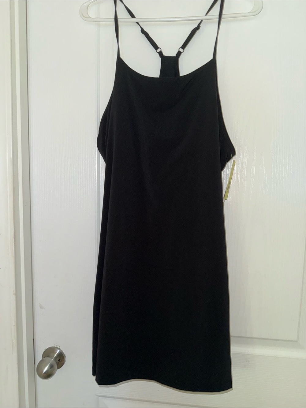 all in motion Black Spaghetti Strap Racerback Mini Dress